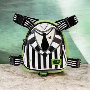 Loungefly BEETLEJUICE Black and White Striped Dog Harness Small NWT